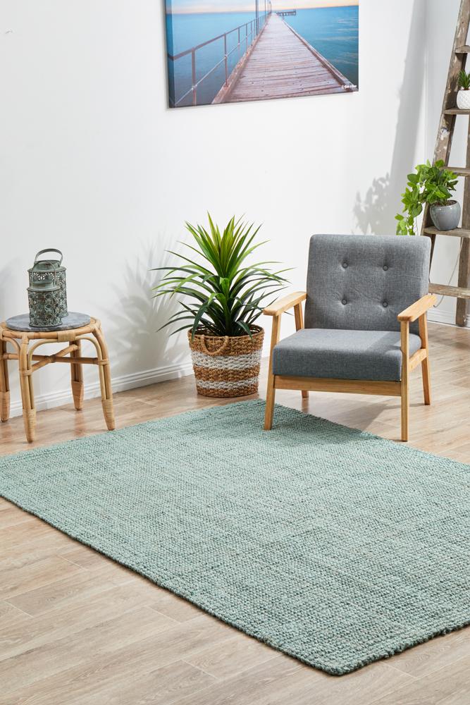 Chunky Natural Fiber Barker Blue Rug - Image 2