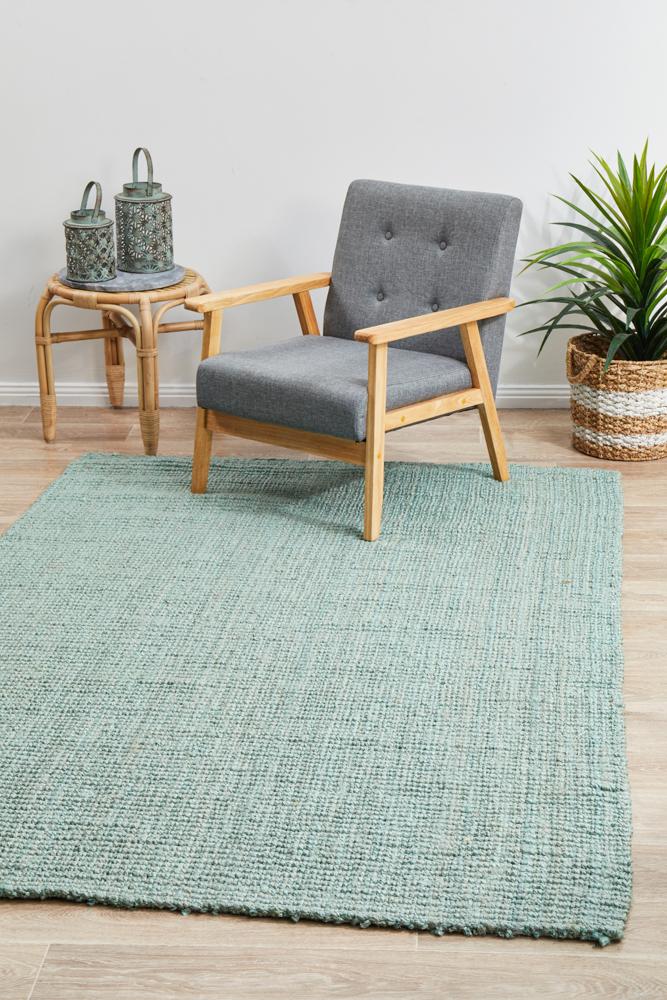 Chunky Natural Fiber Barker Blue Rug - Image 3