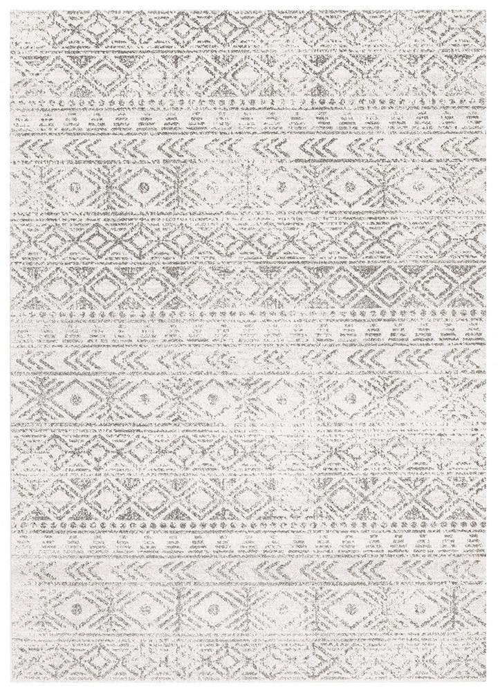 Oasis Ismail White Grey Rustic Rug - Image 2